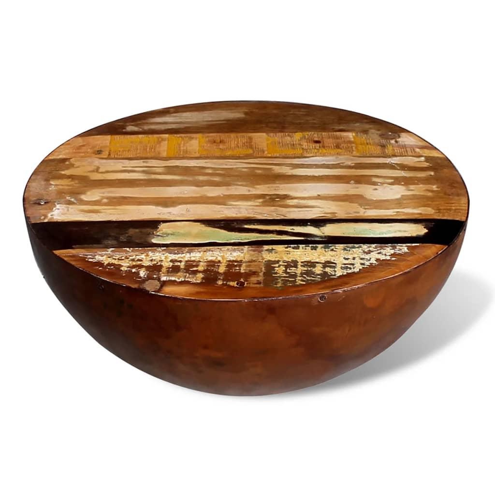 Voir la diapositive 4 : VIDAXL Table basse Forme de bol avec base en acier Bois recycle