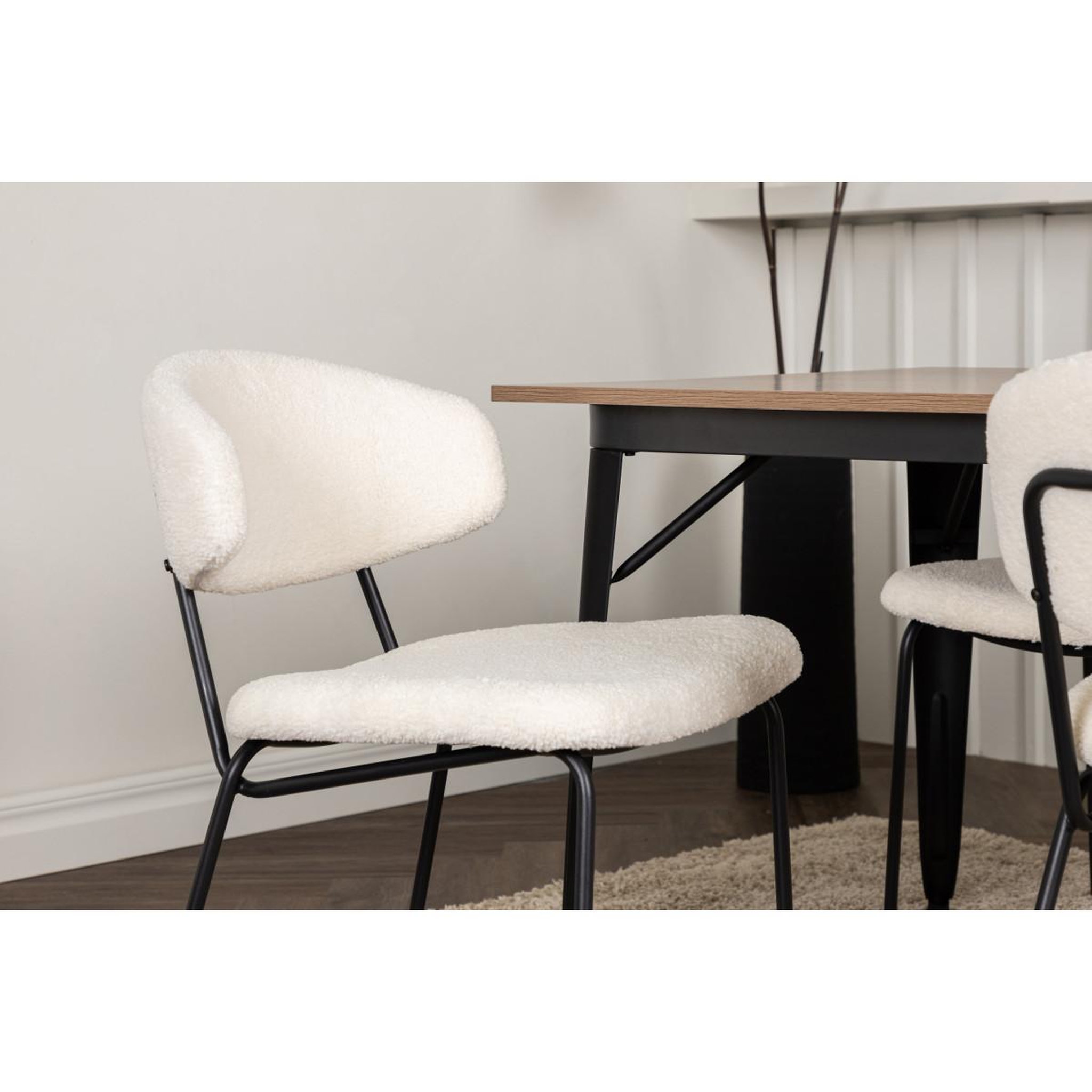 Voir la diapositive 5 : Paris Prix Ensemble table à manger & 4 chaises  tempe & chico  140cm naturel & blanc