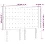 Voir la diapositive 6 : VIDAXL Tete de lit a LED Gris clair 147x16x118/128 cm Tissu