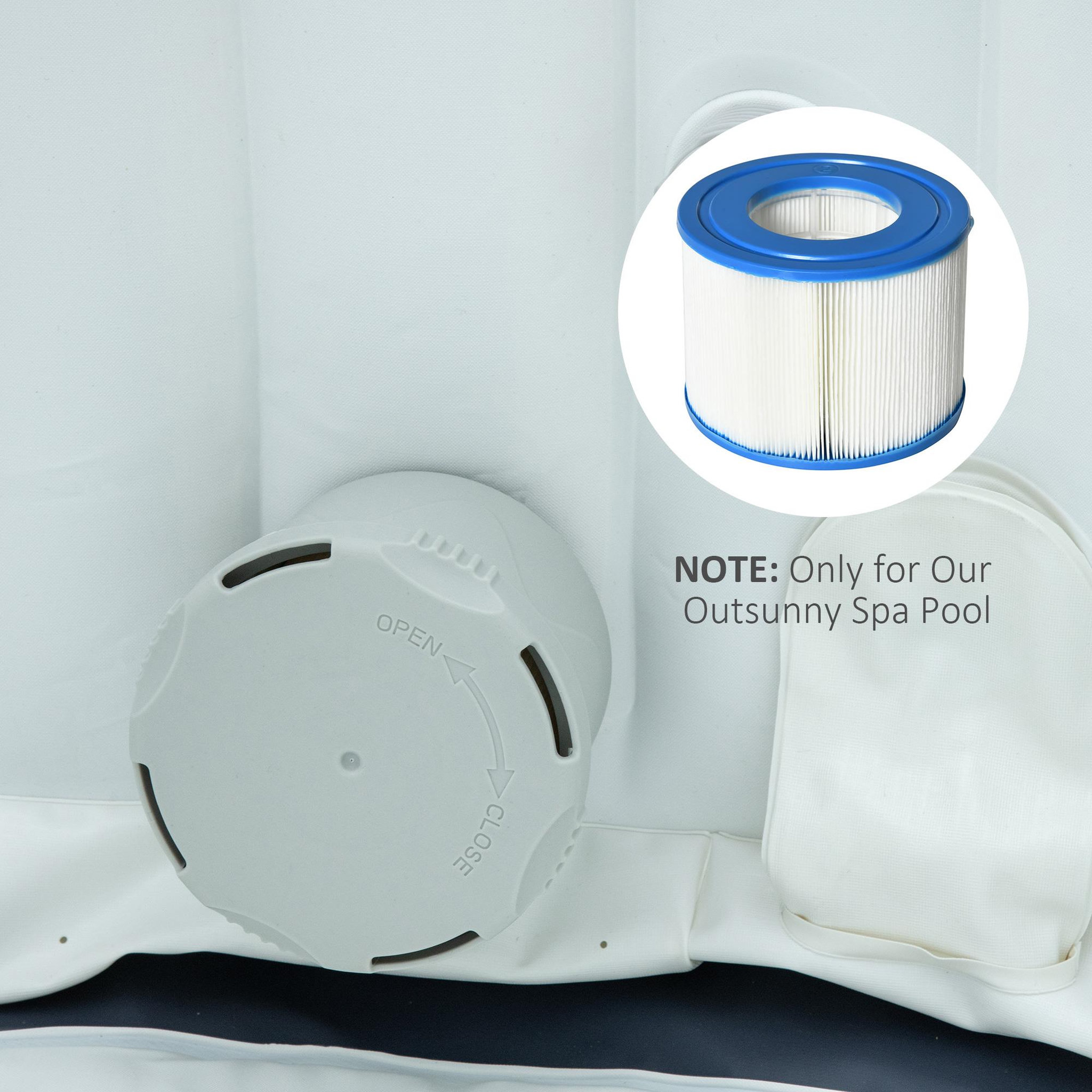 Voir la diapositive 2 : OUTSUNNY Lot de 8 cartouches filtrantes pour spa - cartouches de filtration - PP bleu fibres Dacron blanc
