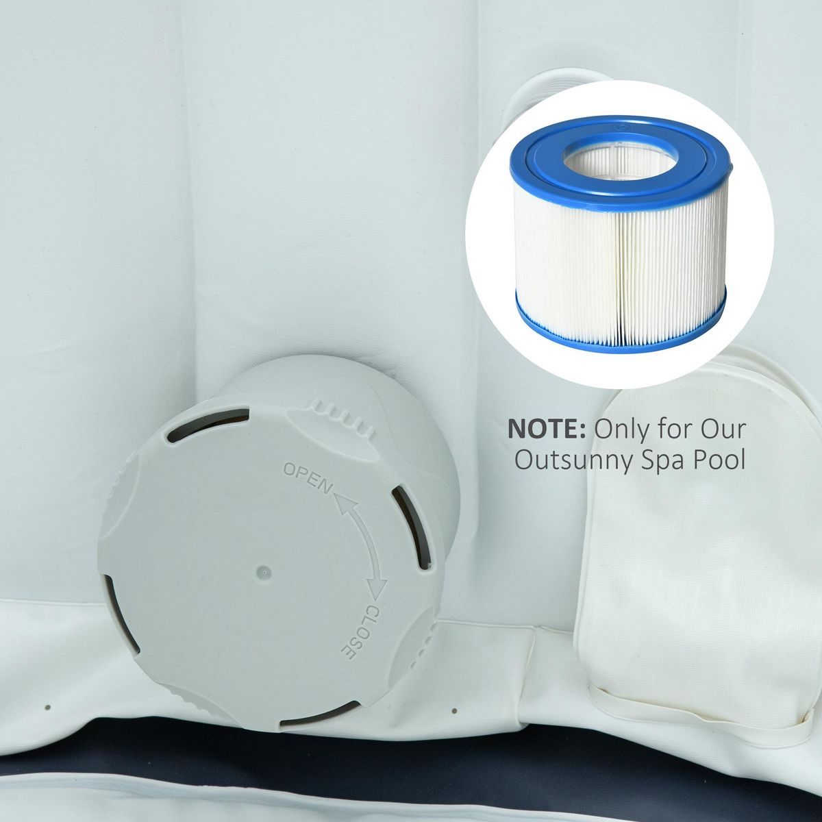 OUTSUNNY Lot de 8 cartouches filtrantes pour spa - cartouches de filtration - PP bleu fibres Dacron blanc