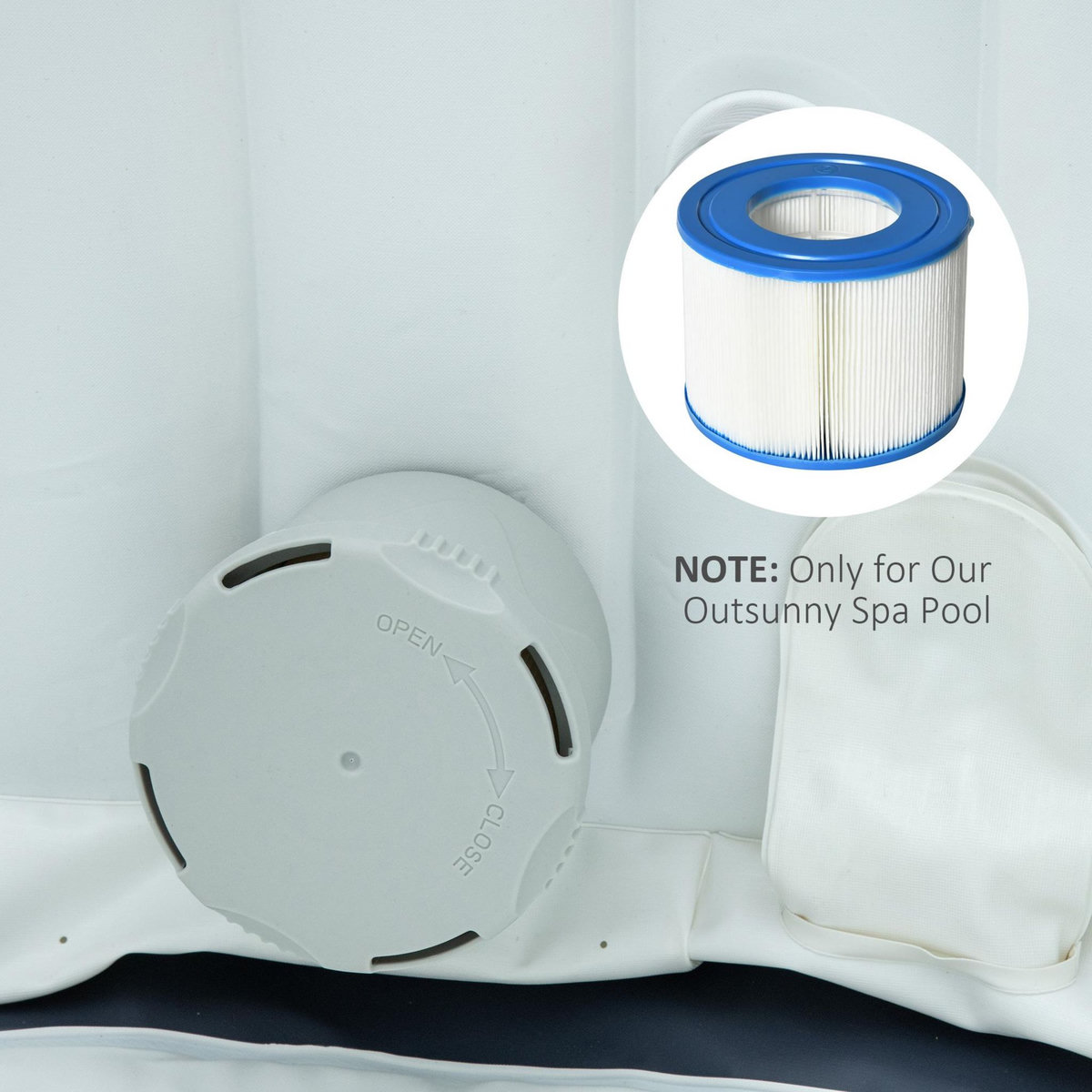 OUTSUNNY Lot de 8 cartouches filtrantes pour spa - cartouches de filtration - PP bleu fibres Dacron blanc