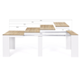 Voir la diapositive 4 : ID MARKET Table console extensible ORLANDO 10 personnes 235 cm bois blanc et façon hêtre
