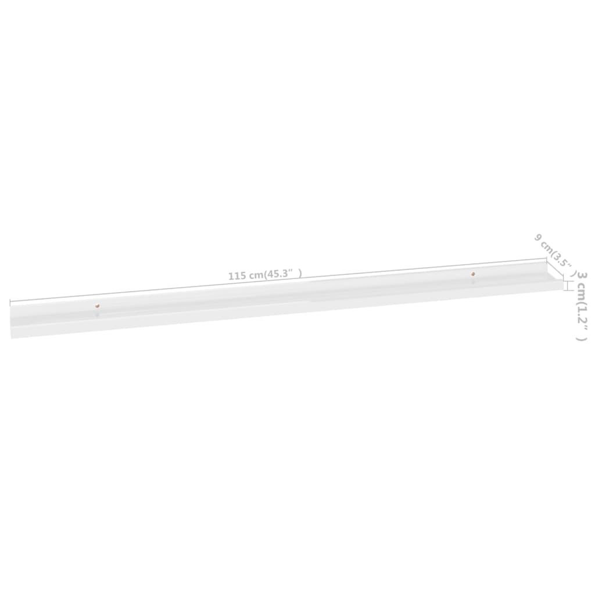 Voir la diapositive 6 : VIDAXL Etageres murales 4 pcs Blanc brillant 115x9x3 cm