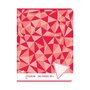 AUCHAN  Cahier piqué 17x22cm 140 pages petits carreaux 5x5 rouge motif triangles