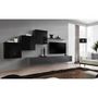 Voir la diapositive 2 : Paris Prix Meuble TV Mural Design  Switch X  330cm Noir & Gris