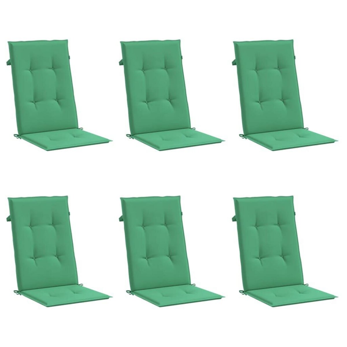 VIDAXL Coussins de chaise de jardin a dossier haut lot de 6 vert tissu