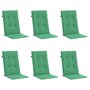 Voir la diapositive 3 : VIDAXL Coussins de chaise de jardin a dossier haut lot de 6 vert tissu