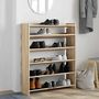 Voir la diapositive 3 : VIDAXL Etagere a chaussures chene sonoma 80x25x100cm bois d'ingenierie