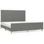 Voir la diapositive 2 : VIDAXL Cadre de lit sans matelas gris fonce 160x200 cm tissu