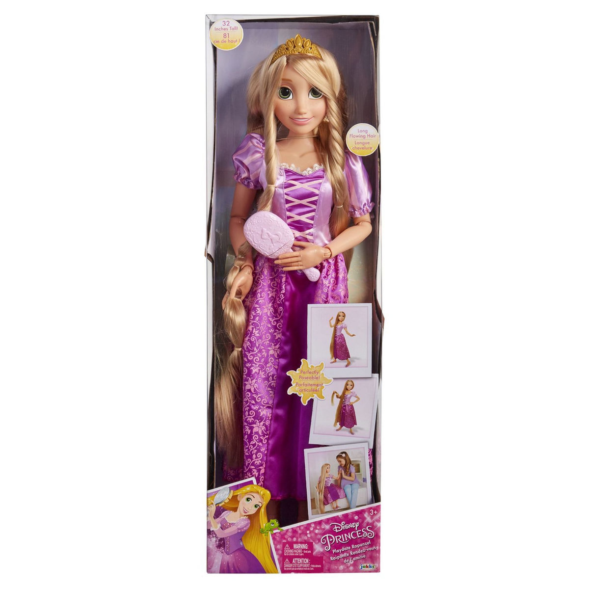 JAKKS PACIFIC Poupée Raiponce 80 cm - Disney Princesses 