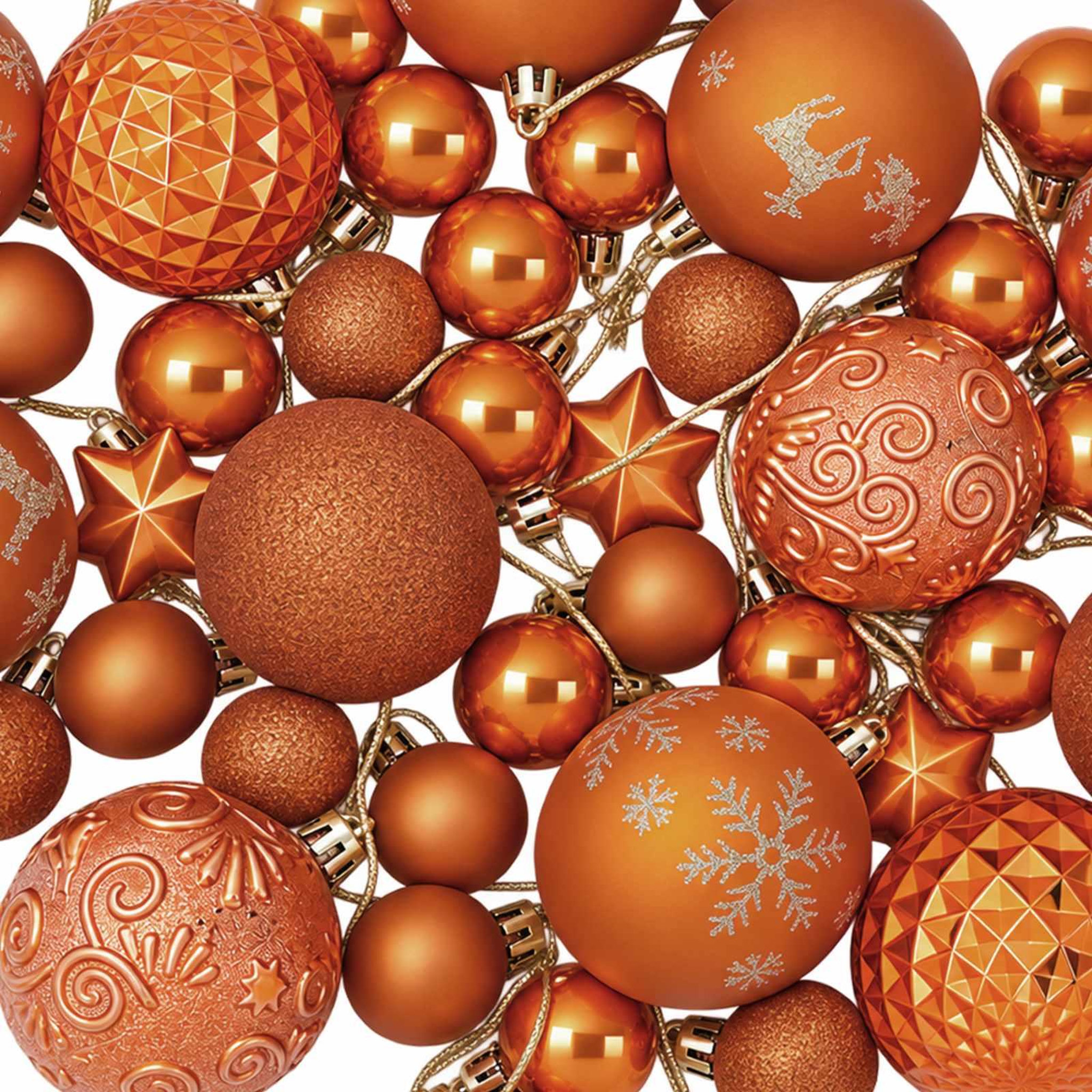 Voir la diapositive 6 : VIDAXL Ensemble de boules de Noël 88 pc Bronze Diam. 6 cm Plastique