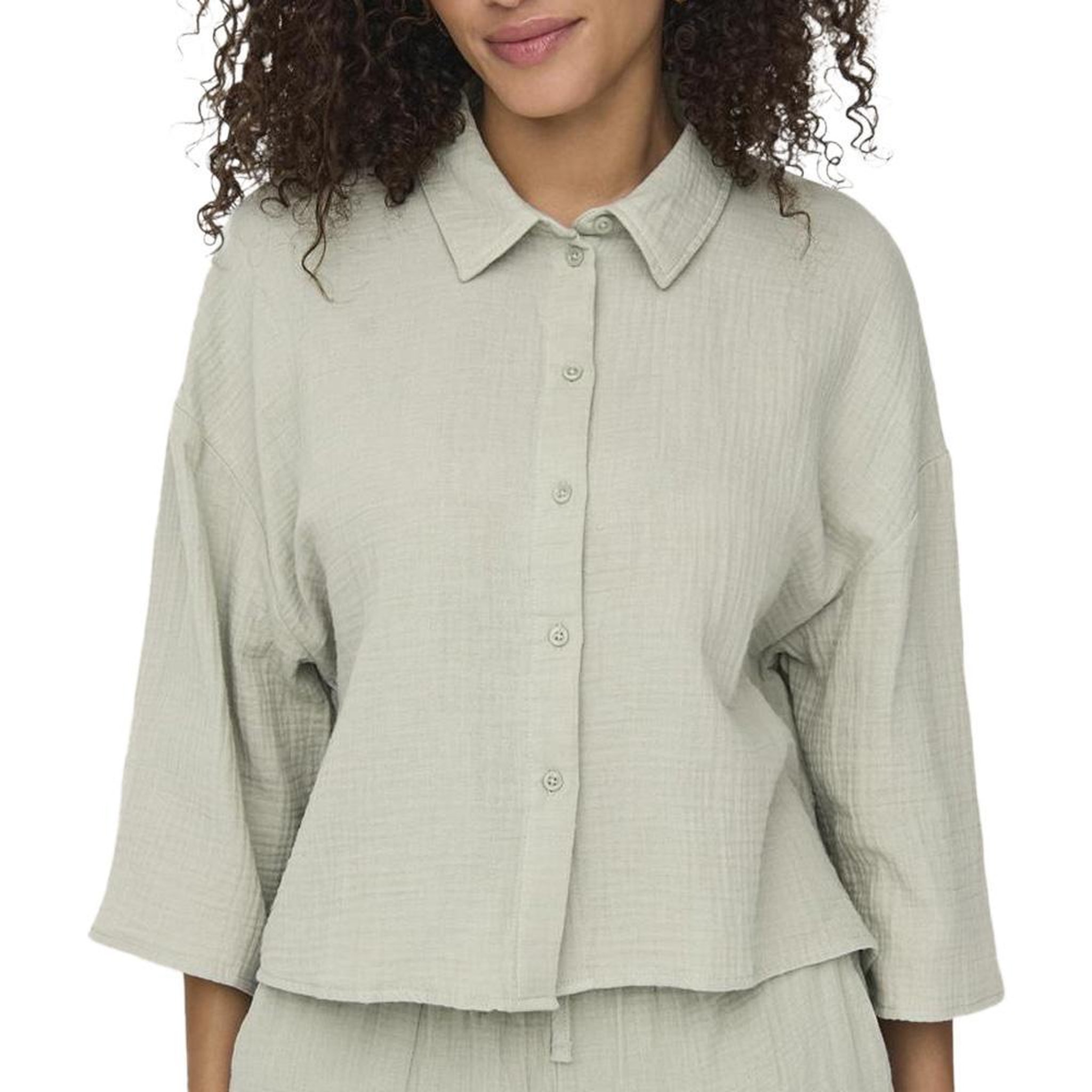 Voir la diapositive 1 : JACQUELINE DE YONG Chemise Verte Femme JDY Theis Life 3/4