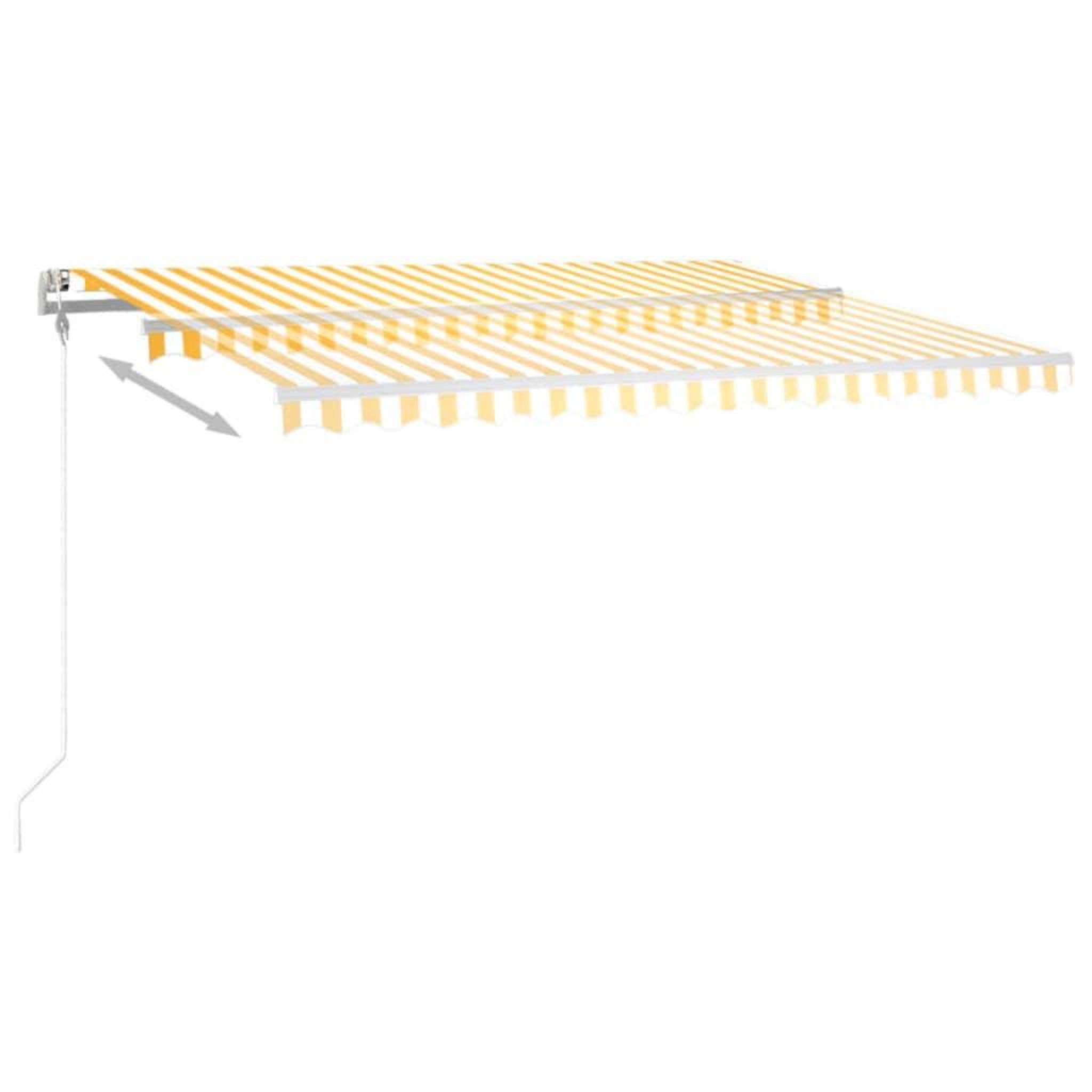 Voir la diapositive 4 : VIDAXL Auvent automatique capteur de vent/LED 450x300cm Jaune et blanc