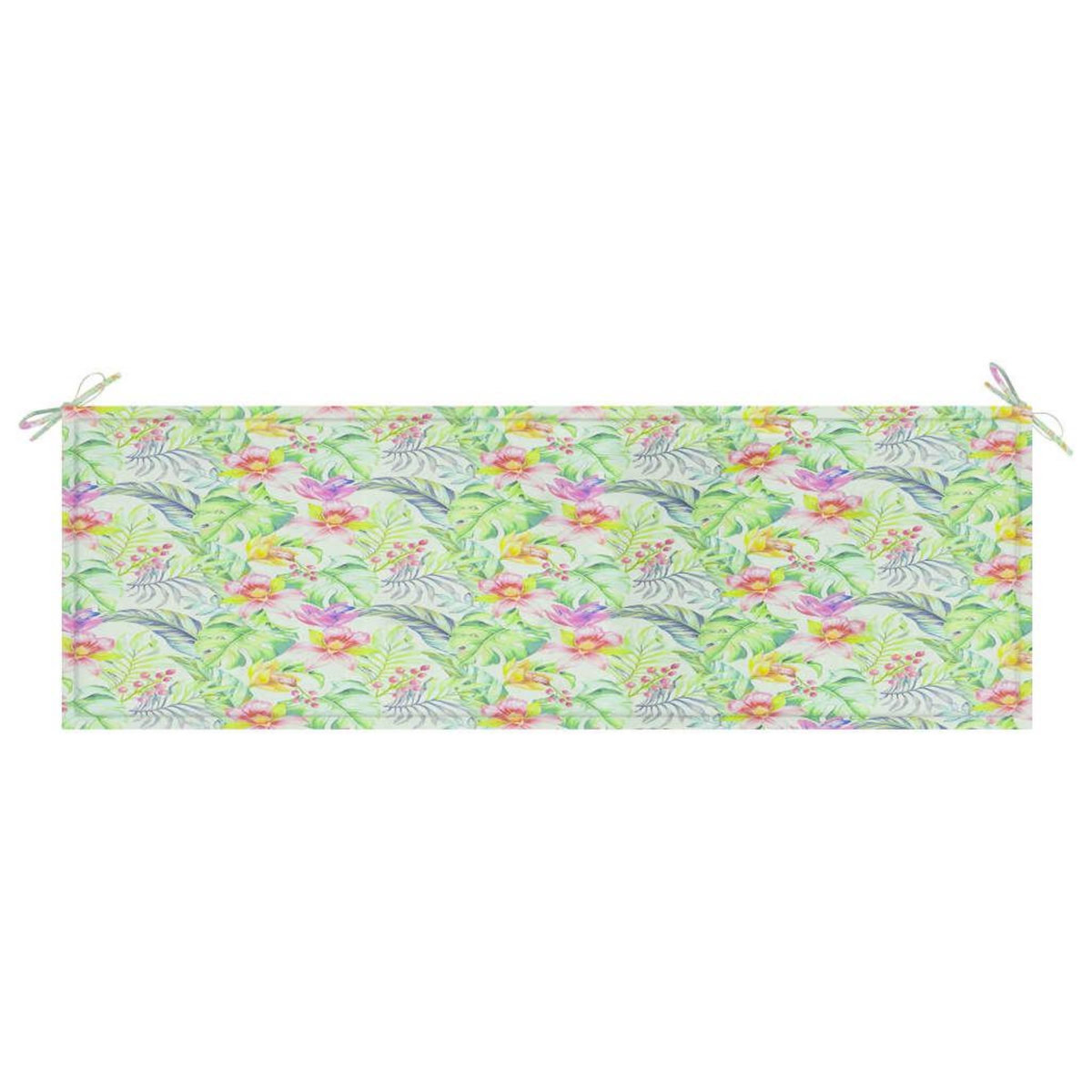VIDAXL Coussin de banc de jardin motif de feuilles 150x50x3 cm