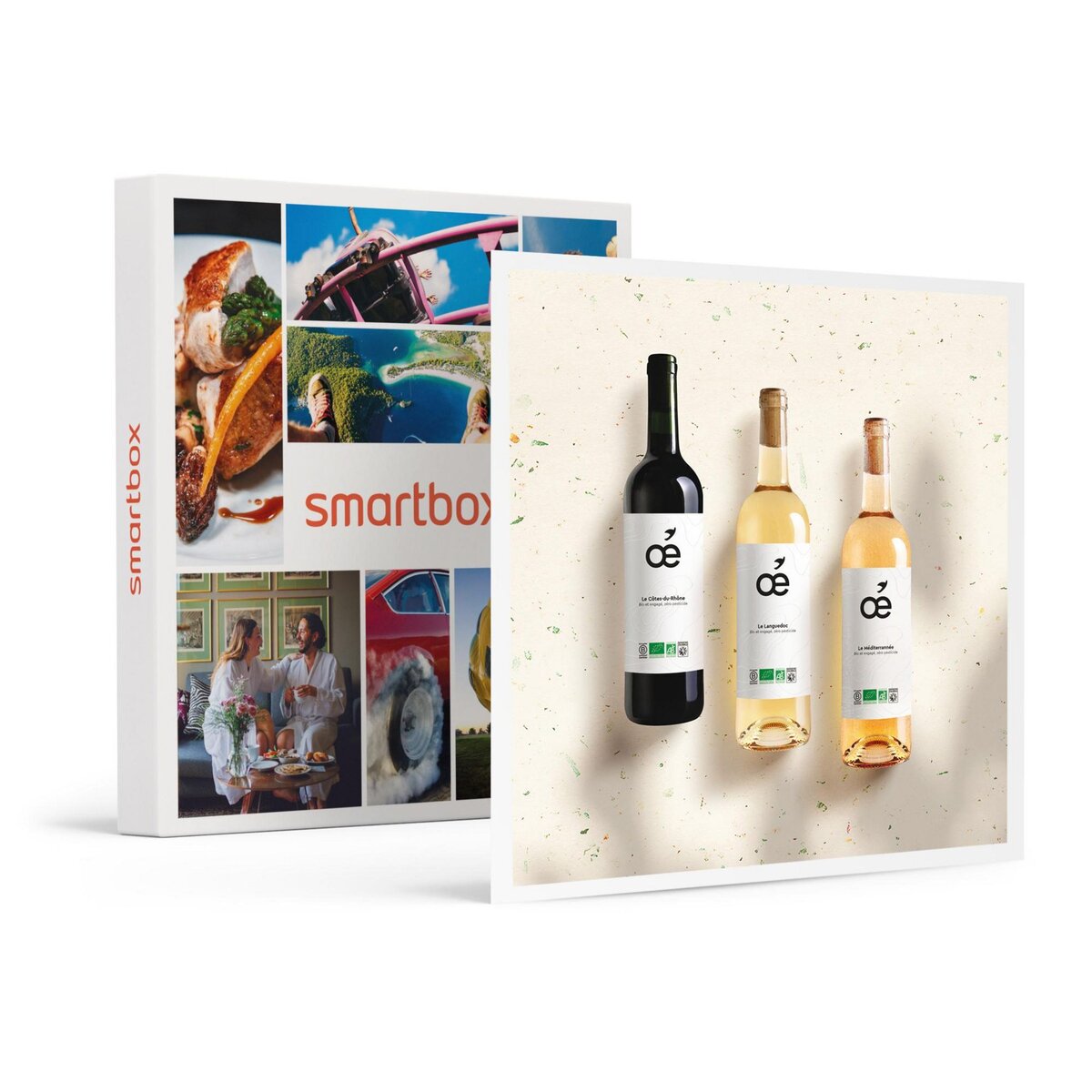 Smartbox Coffret de 3 bouteilles de vin bio prestige livrées à domicile - Coffret Cadeau Gastronomie