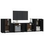 Voir la diapositive 3 : VIDAXL Ensemble de meubles TV 4 pcs Noir Bois d'ingenierie