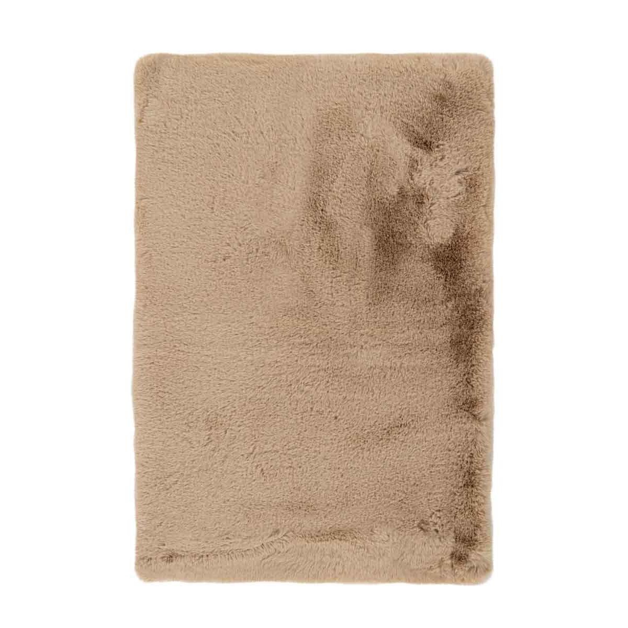 Paris Prix Tapis de bain doux antidérapant  rabbit  beige. Coloris disponibles : Beige