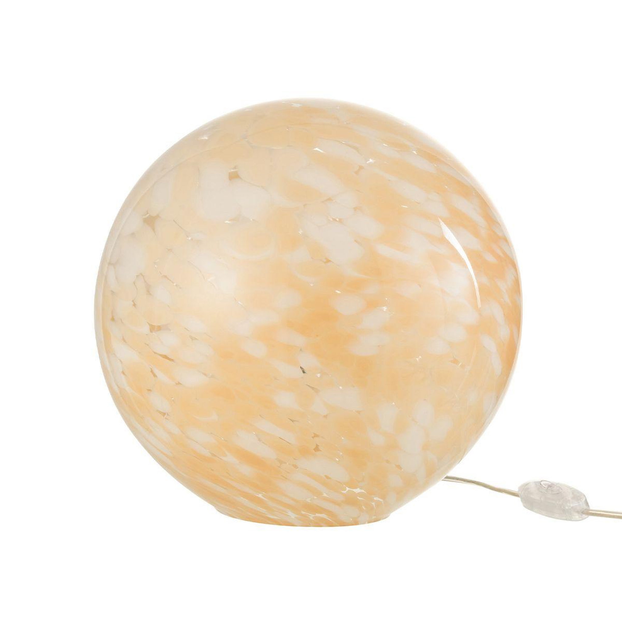 Voir la diapositive 2 : J-LINE Lampe à poser en verre  mélissa  28cm beige