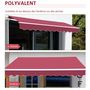 Voir la diapositive 5 : OUTSUNNY Store banne manuel rétractable aluminium polyester imperméabilisé 3L x 2,5l m rouge bordeaux