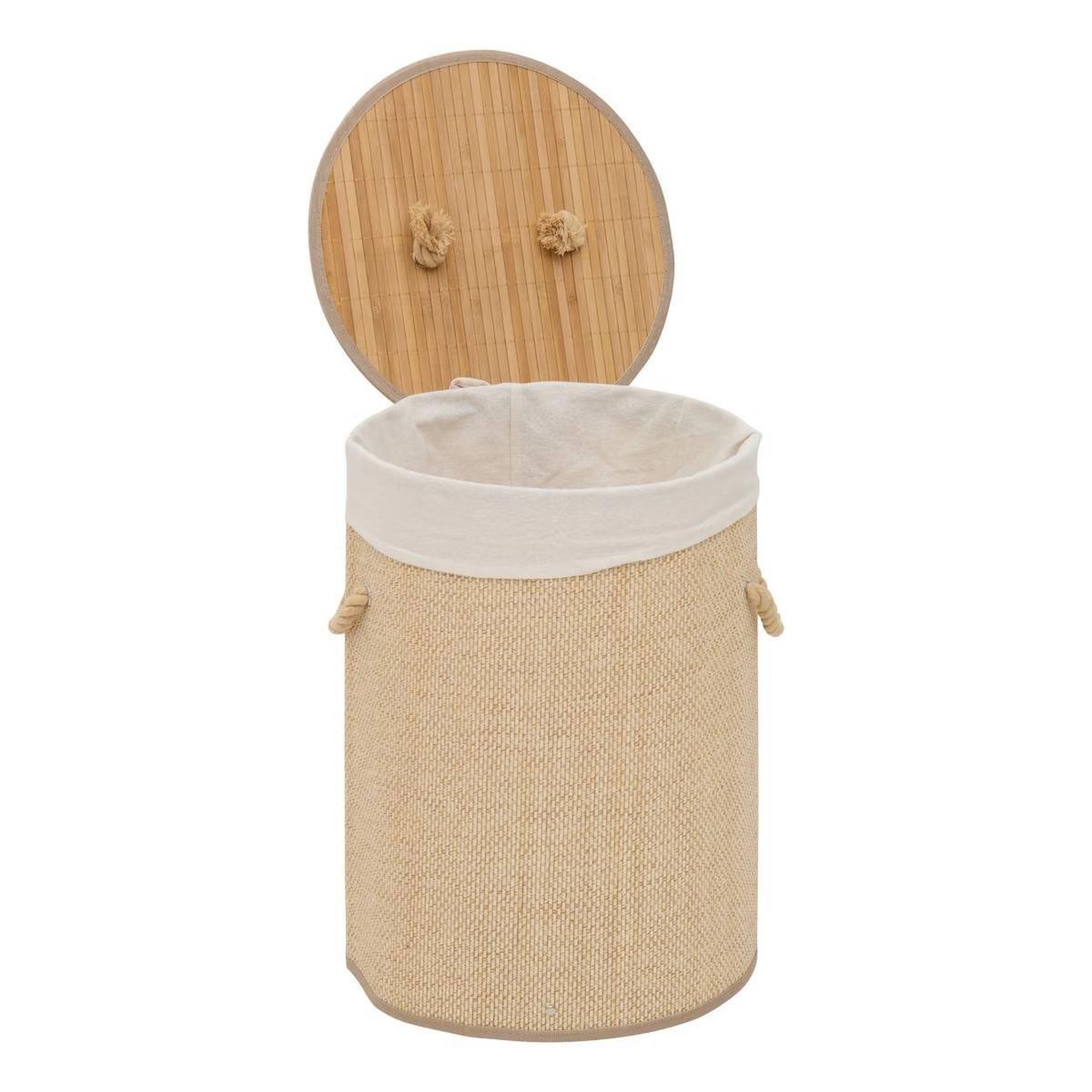 Voir la diapositive 2 : FIVE Panier à linge en bambou  stemy  48l beige