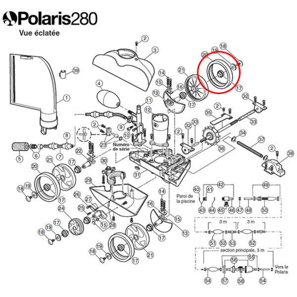 Polaris Pneu blanc de rechange pour polaris 180/280/380 - c10
