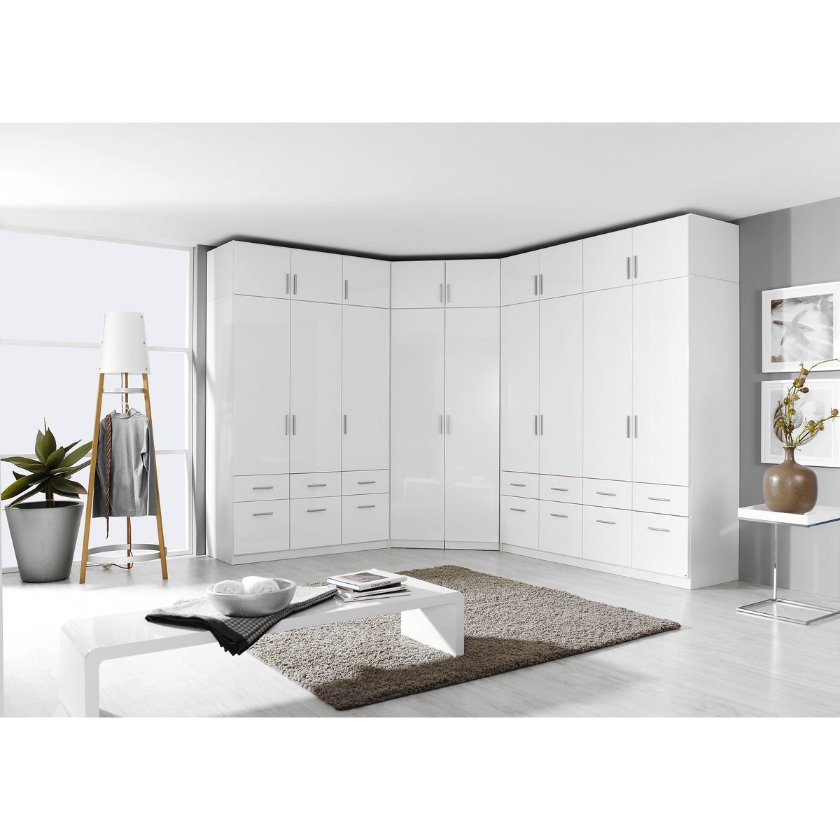 Armoire 4 portes + 8 tiroirs PAK, L181xH197cm 