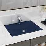 VIDAXL Lavabo avec trou de robinet Bleu fonce mat 60x46 cm Ceramique