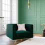 Voir la diapositive 6 : MAISON PAVANE Ensemble canapé et fauteuil en velours vert 3 places-Gatsby