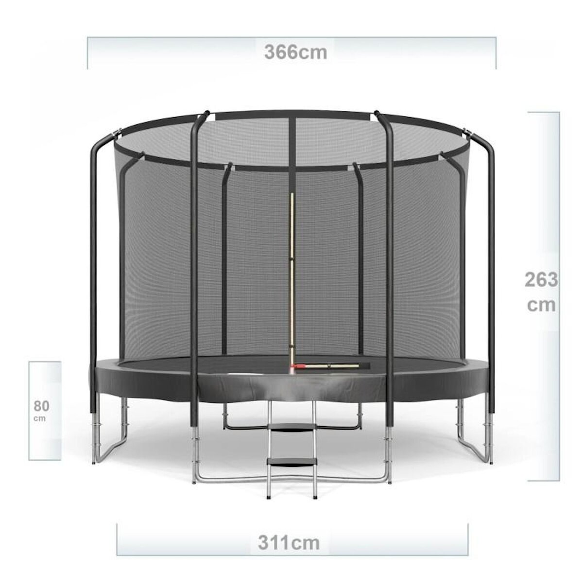 JUMP4FUN Trampoline Semi-Pro Jump4fun 12FT-366cm Noir