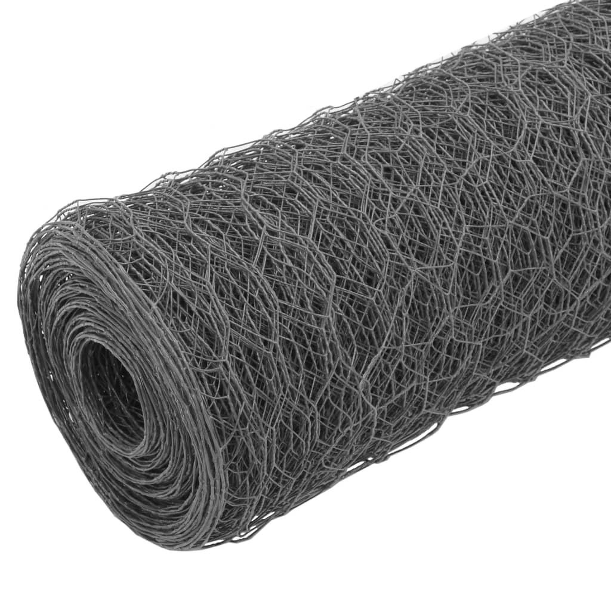 Voir la diapositive 2 : VIDAXL Grillage Acier et revetement en PVC 25 x 1 m Gris