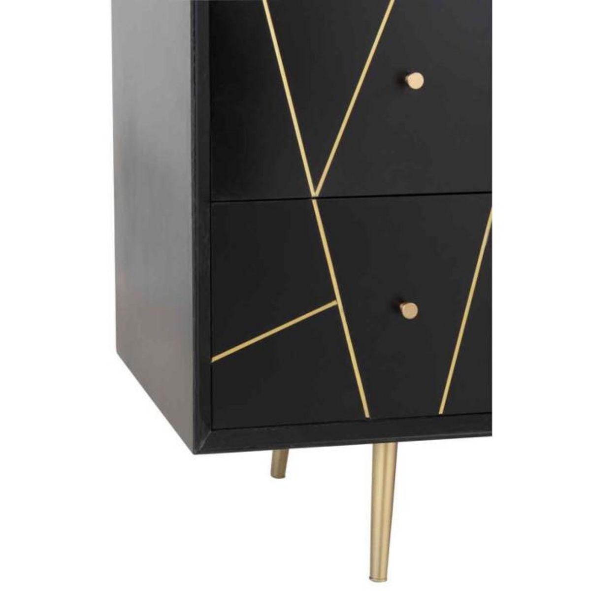 Paris Prix Buffet 4 Tiroirs & 2 Portes  Remina  150cm Noir & Or