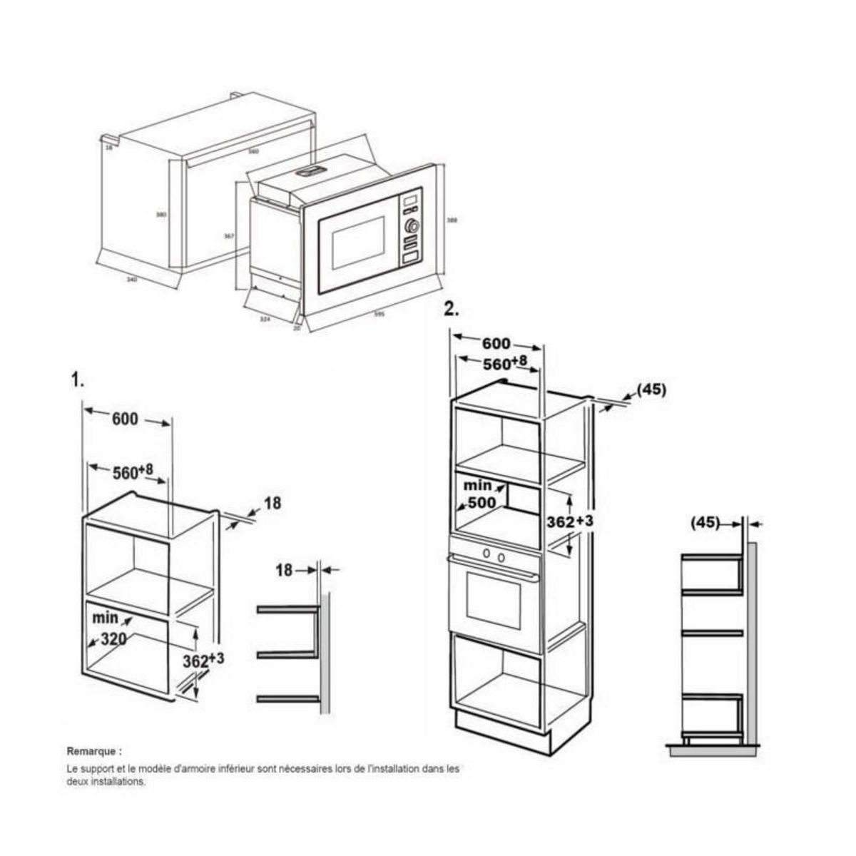 CONTINENTAL EDISON Micro-ondes pose libre 20L CONTINENTAL EDISON, CEMO20IXEG