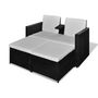Voir la diapositive 2 : VIDAXL Salon de jardin 4 pcs avec coussins Resine tressee Noir
