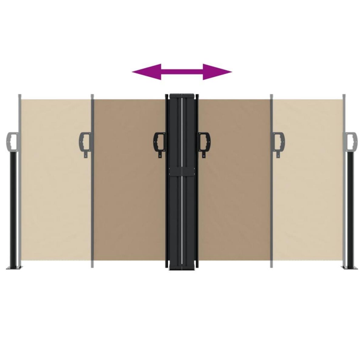 VIDAXL Auvent lateral retractable taupe 120x600 cm