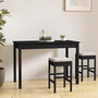 Voir la diapositive 1 : VIDAXL Table a manger Noir 110x55x75 cm Bois massif de pin