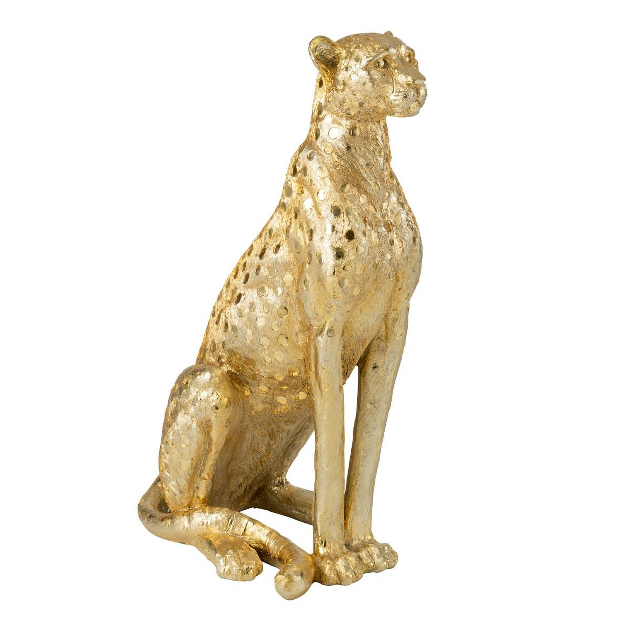J-LINE Statue léopard assis  odis  88cm doré