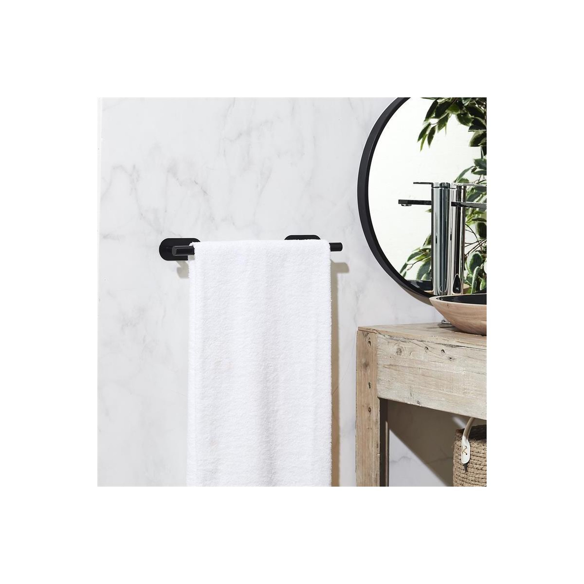 Voir la diapositive 3 : Je cherche une idee Porte-serviettes mural  métal  40cm noir