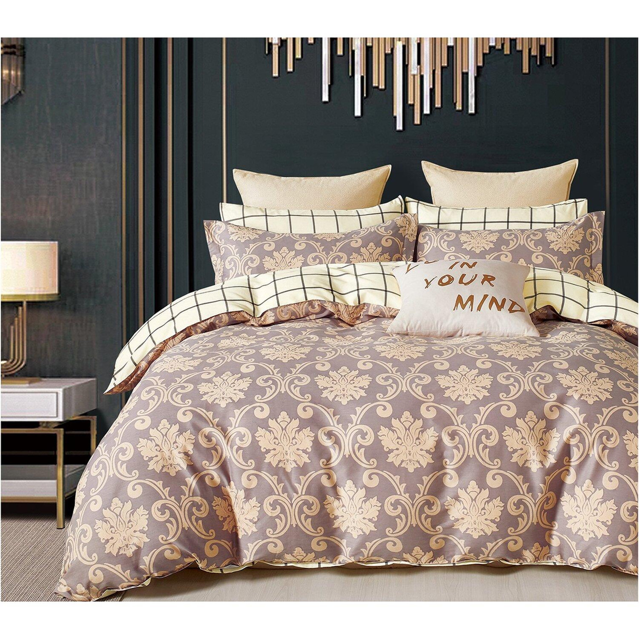 Voir la diapositive 1 : Home collection Parure housse de couette 100 % percale de coton 80 fils Orévance