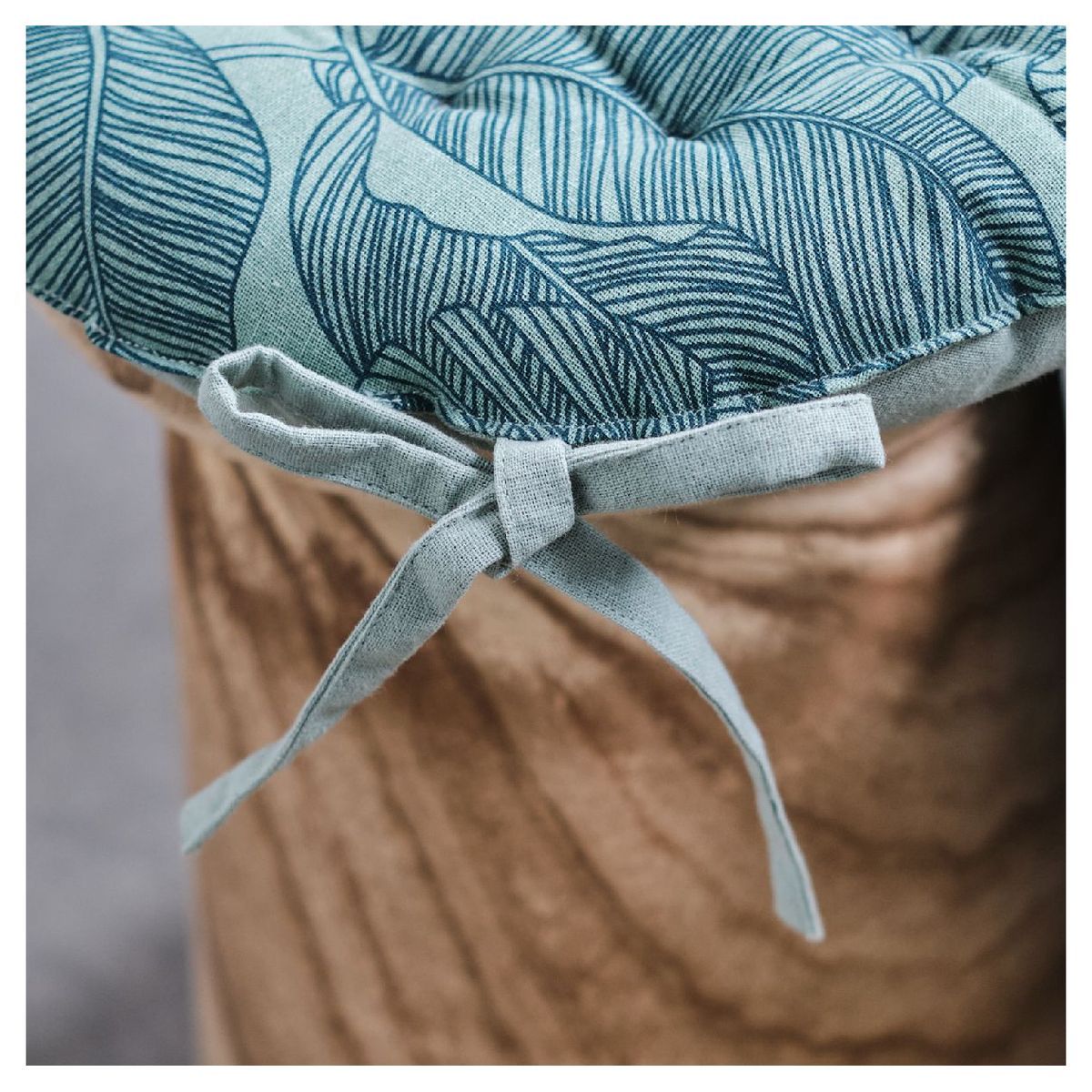 TODAY Galette de chaise matelassée en coton fantaisie avec nouettes KALI