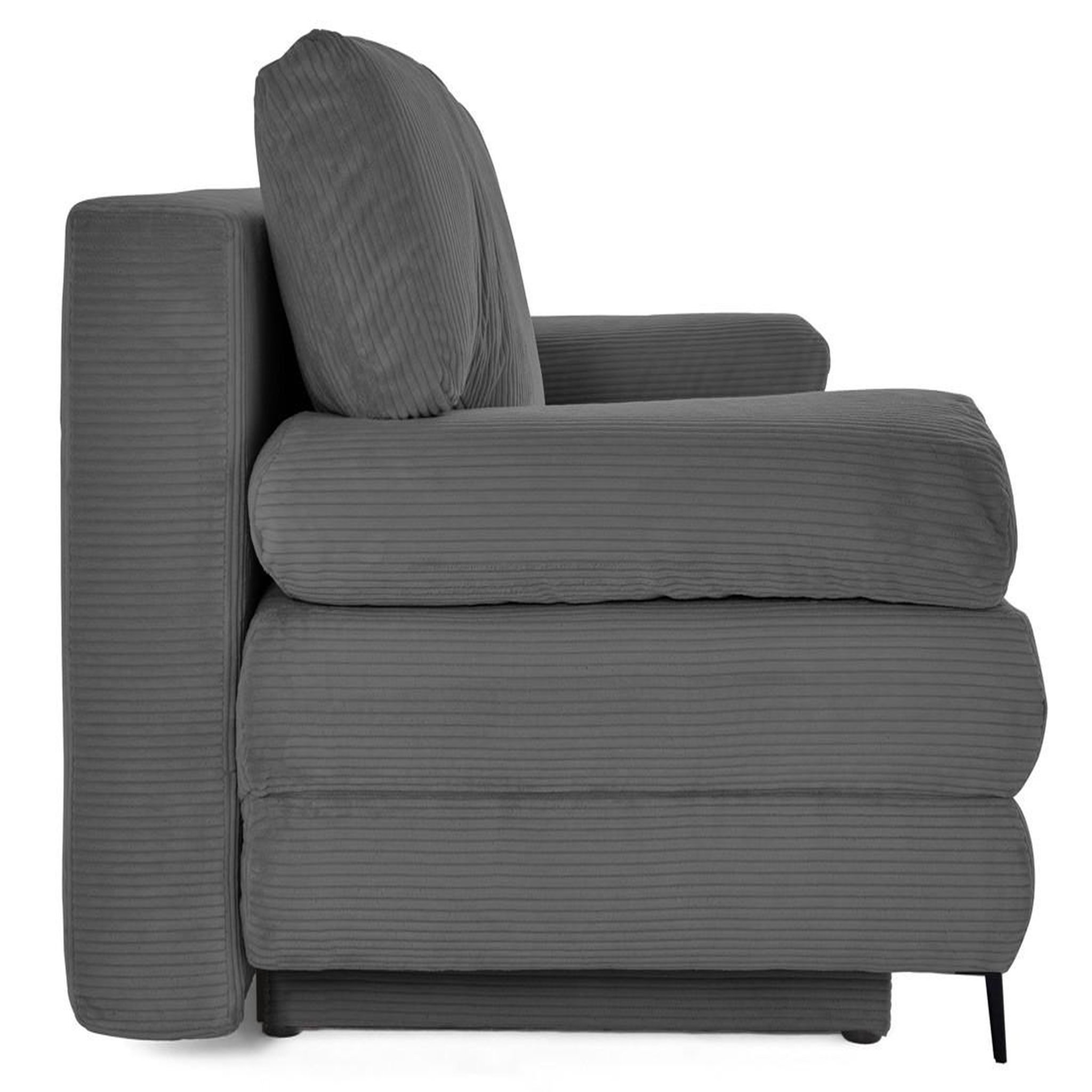 Voir la diapositive 5 : BEST MOBILIER Elton - canapé 3 places convertible avec coffre en velours côtelé
