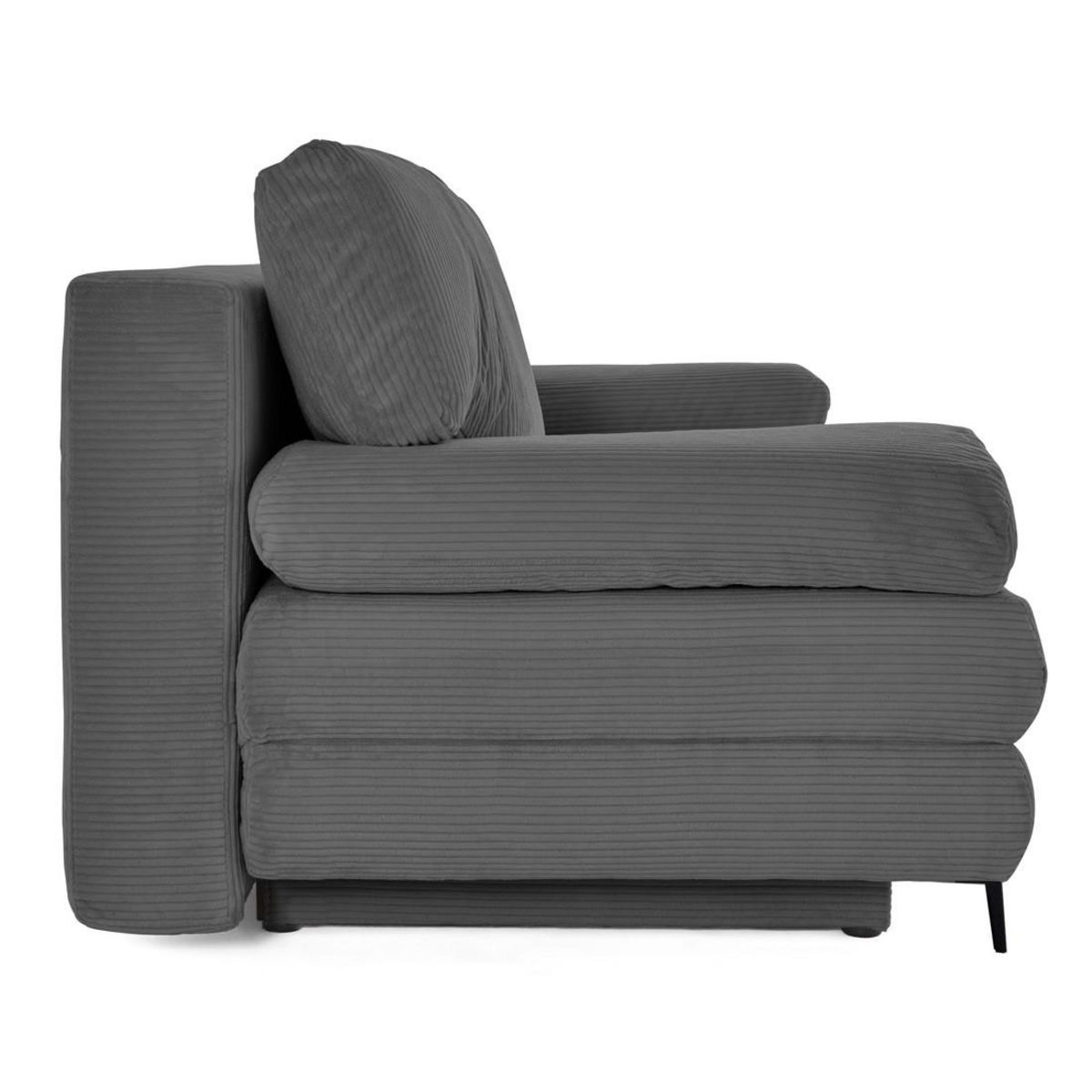 BEST MOBILIER Elton - canapé 3 places convertible avec coffre en velours côtelé