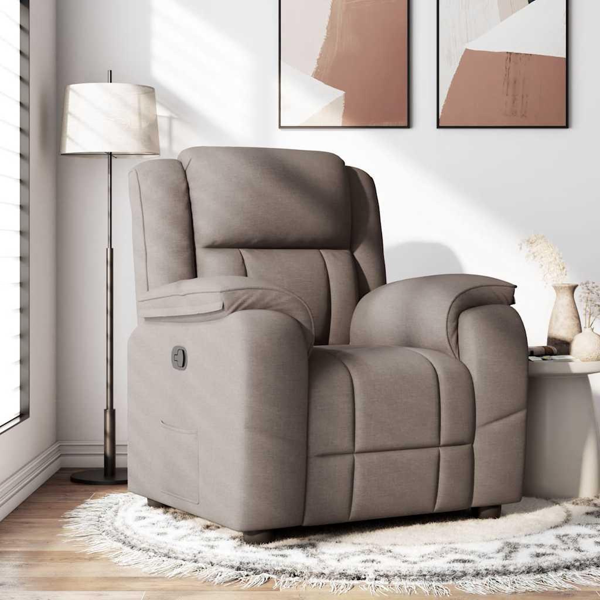 VIDAXL Fauteuil inclinable Taupe Tissu