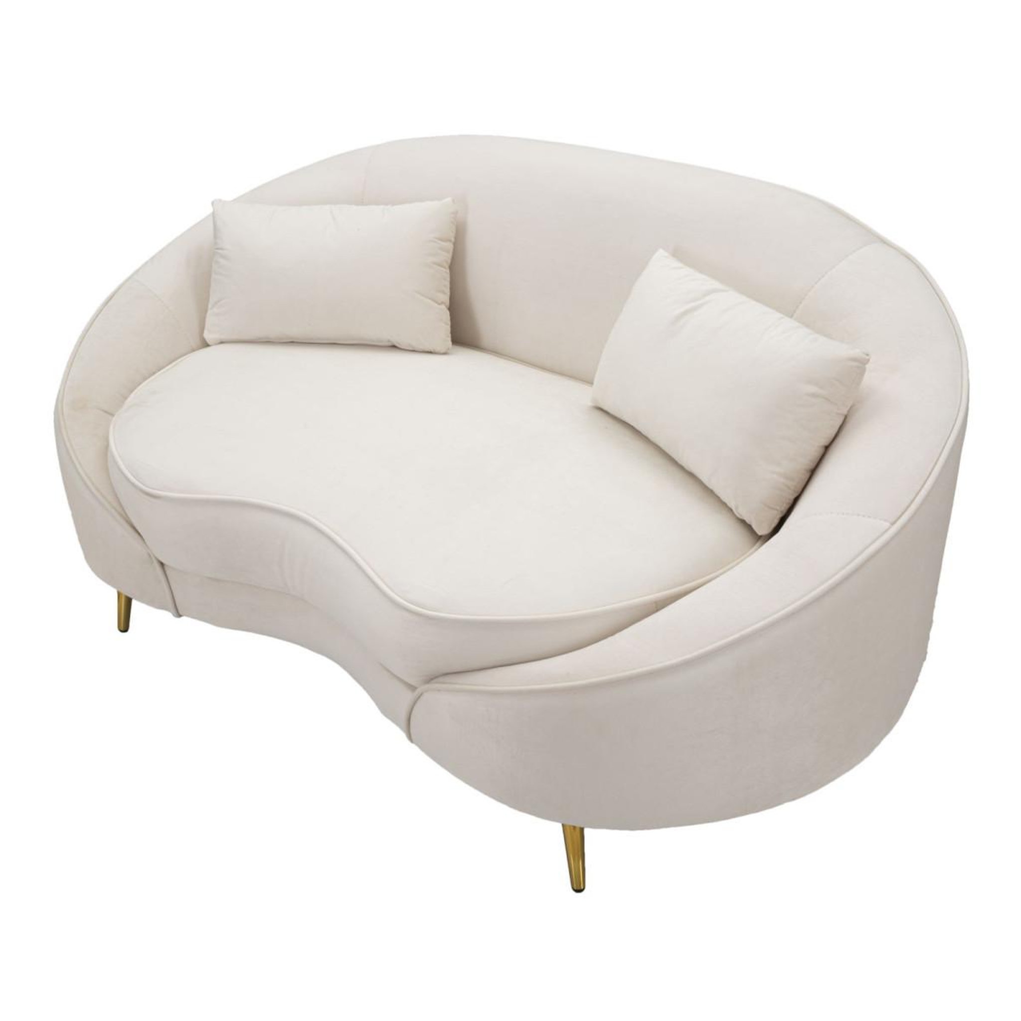 Voir la diapositive 5 : Paris Prix Canapé 2 places en tissu  oslo  148cm crème