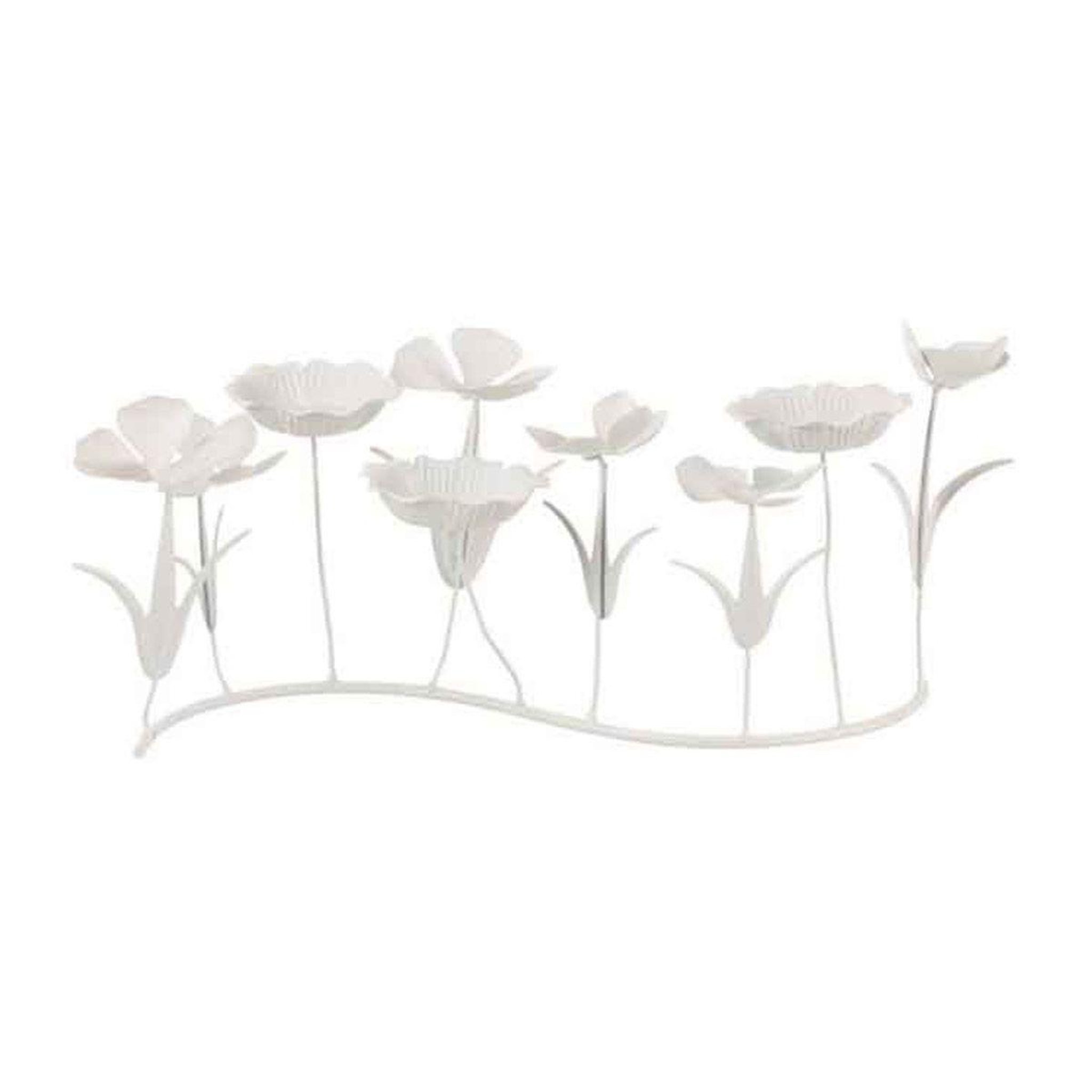Voir la diapositive 1 : J-LINE Photophore Design  Bougies Fleurs  44cm Blanc