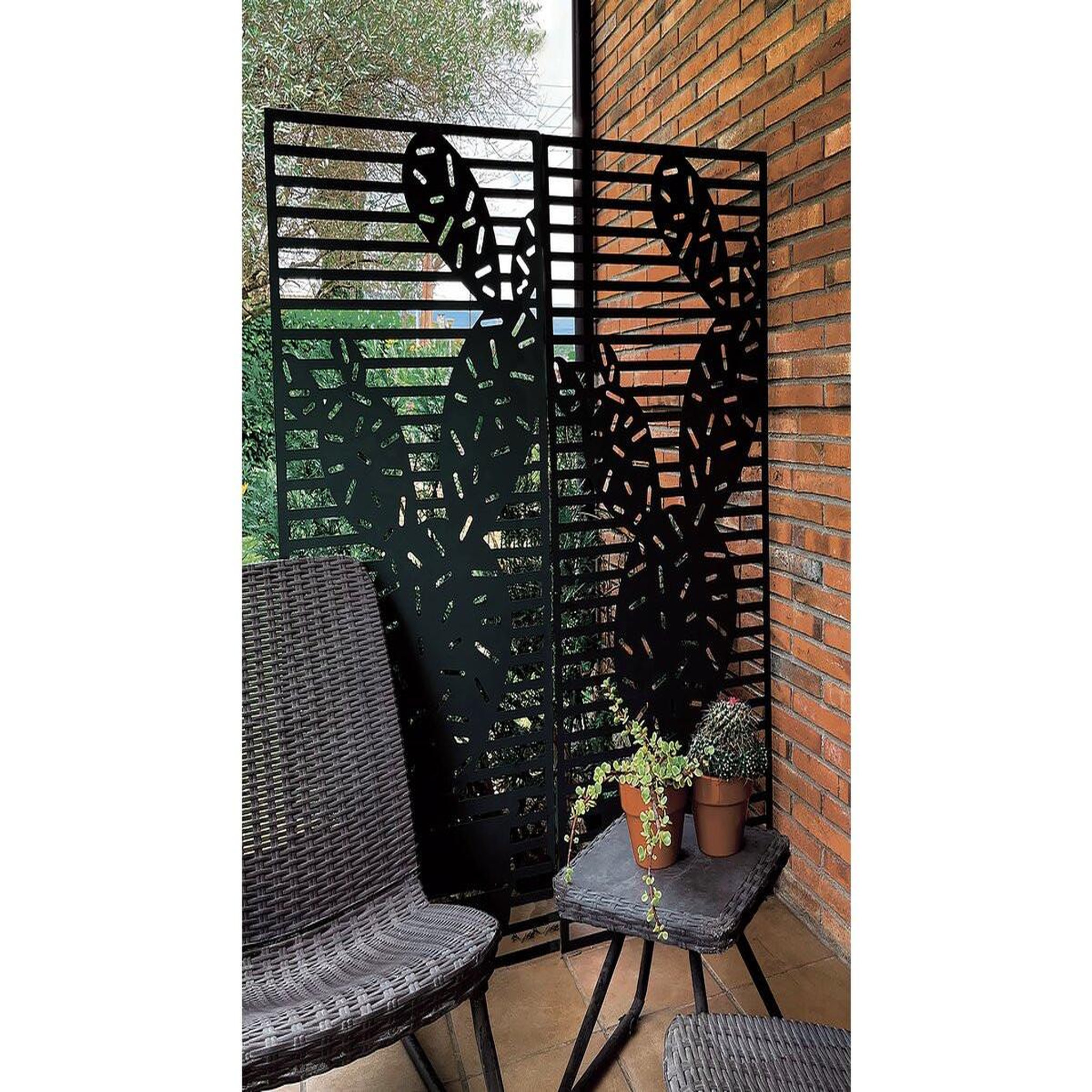 Voir la diapositive 2 : Nortene Panneau en métal Deco Panel bleu/vert - 0,60 x 1,50 m - pose murale ou sur sol meuble