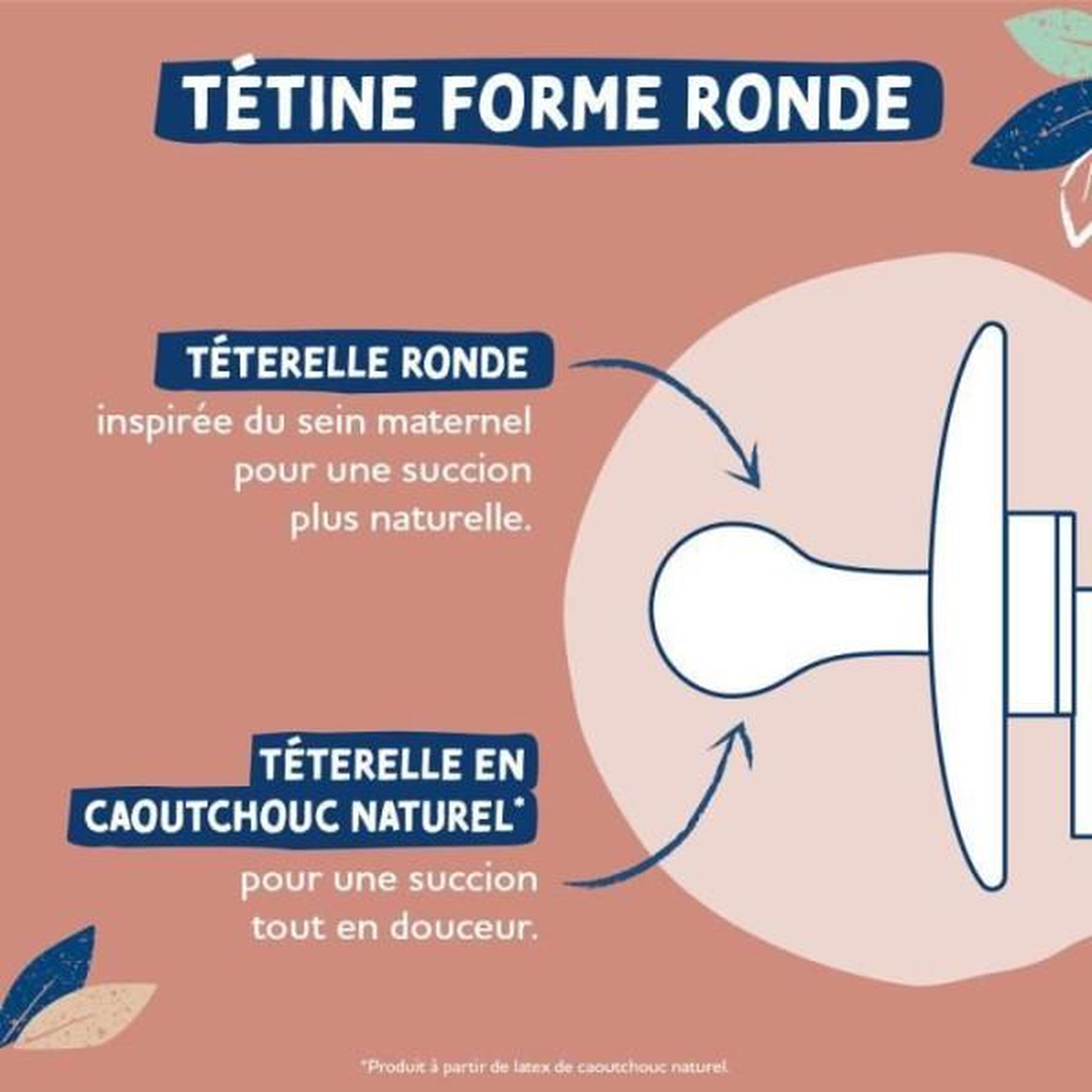 Voir la diapositive 3 : DODIE Sucettes Dodie Gaia +6m en caoutchouc naturel - Lot de 2