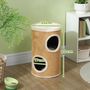 Voir la diapositive 3 : PAWHUT Arbre à chat cylindrique - tour à griffer pour chat - tonneau griffoir - 2 niches + plateforme - sisal peluche beige
