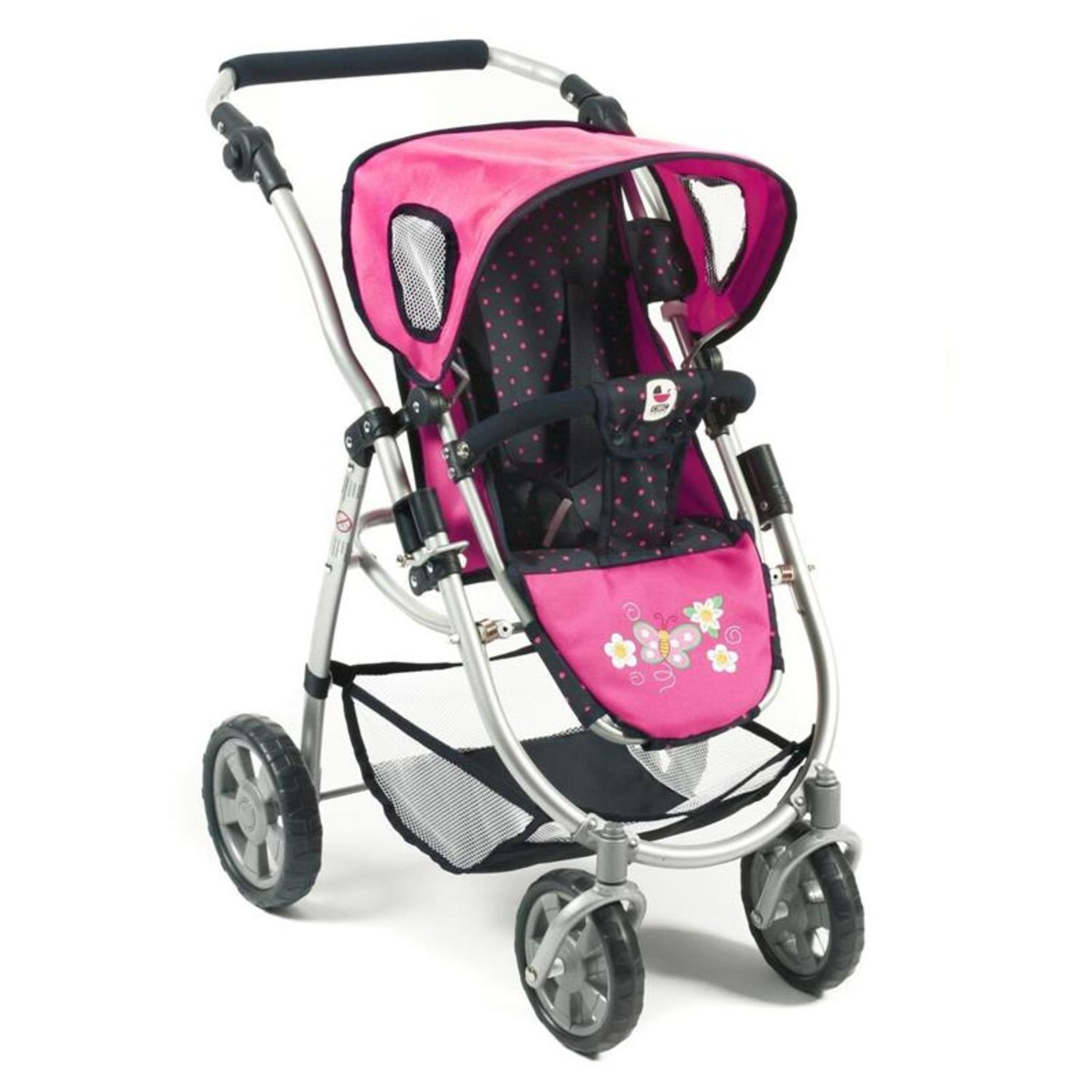 Voir la diapositive 3 : BAYER CHIC 2000 La poussette pour poupées, combinée 3 en 1 EMOTION ALL IN - Marine et rose à pois