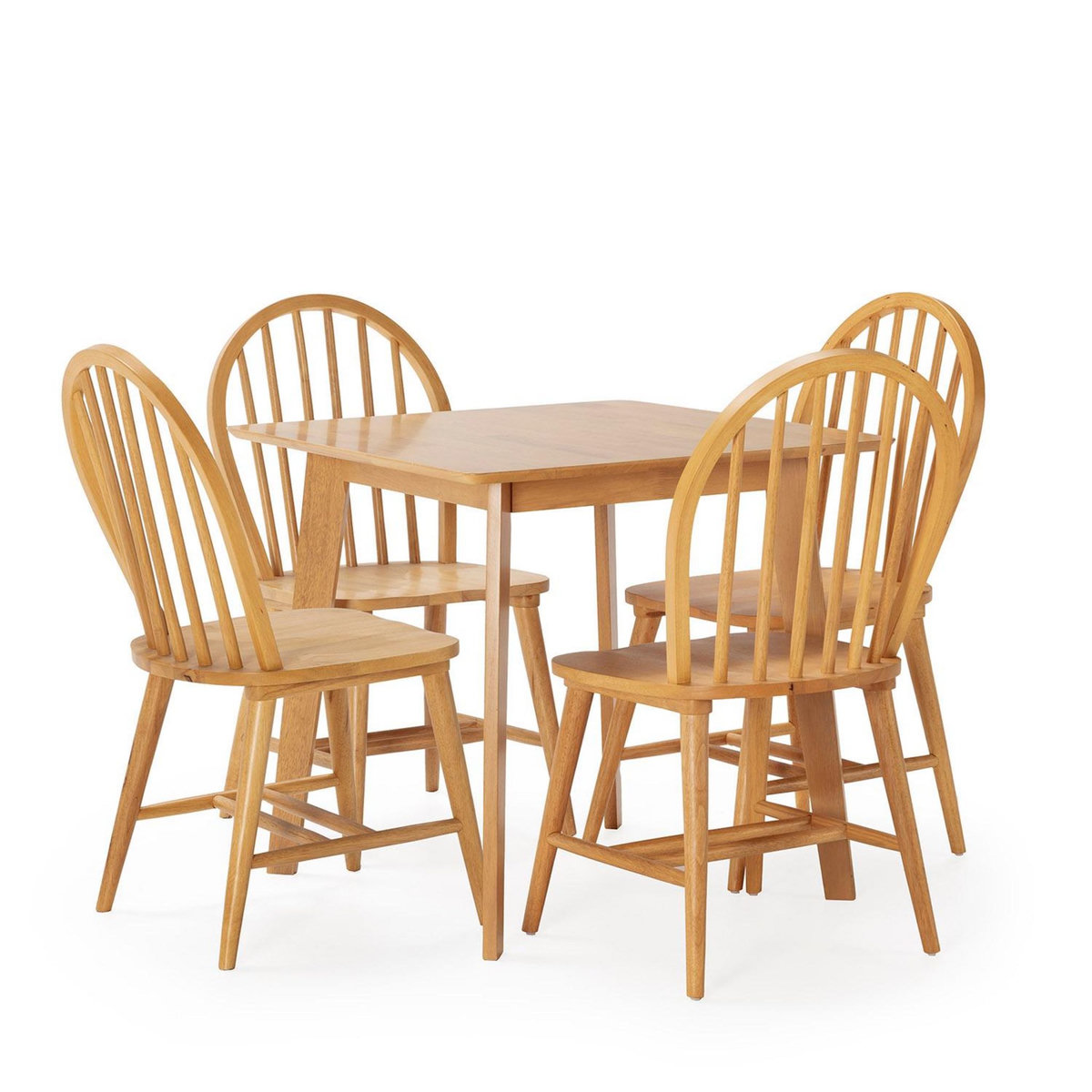 VS VENTA-STOCK Ensemble table 80x80 cm et 4 chaises de salle à manger en Clarck Chêne